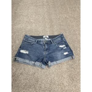 PAIGE Jimmy Jimmy Denim Shorts 25 Medium Wash Distressed Cuffed Mid Rise